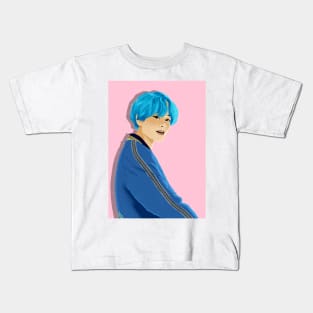 V KIM TAEHYUNG CUTE PASTEL PINK BTS Kids T-Shirt